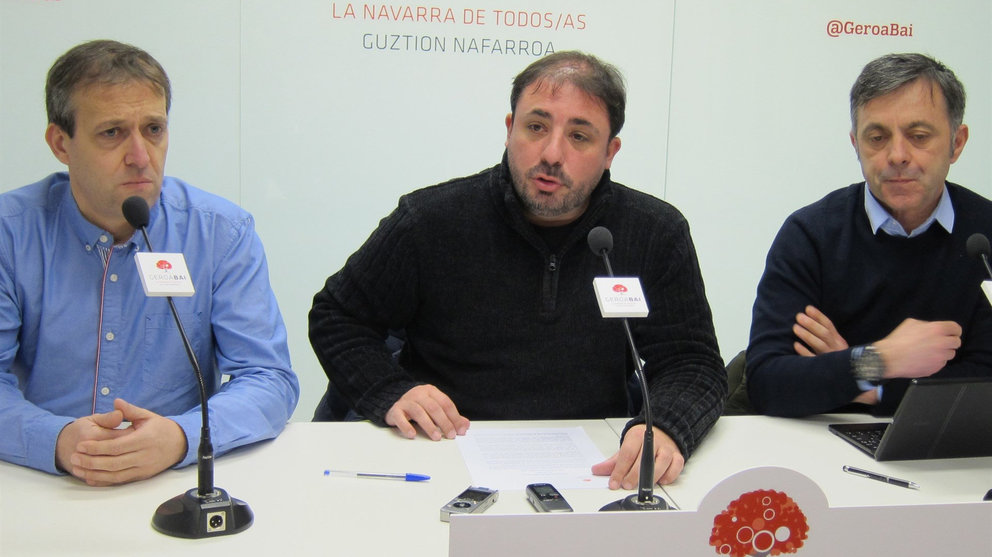 Rueda de prensa de Unai Hualde sobre el plan de Geroa Bai para modificar el mapa local de Navarra EP
