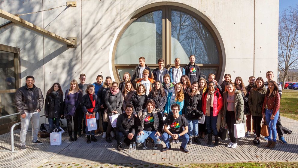 Parte de los estudiantes extranjeros de intercambio y mentores “buddy” en la Universidad Pública de Navarra UPNA