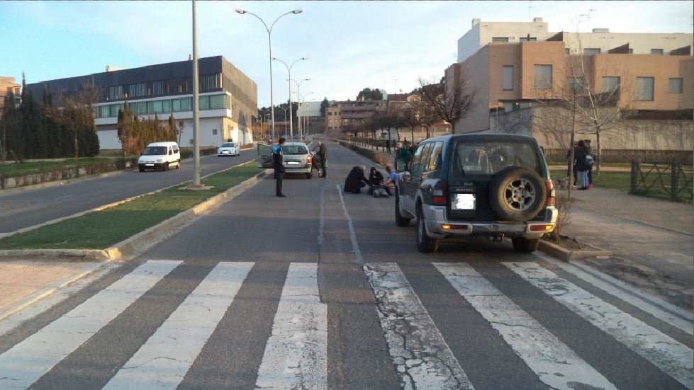 El paso de cebra en el que fue atropellado mortalmente el vecino de Tudela de 83 años. PMUNICIPAL TUDELA