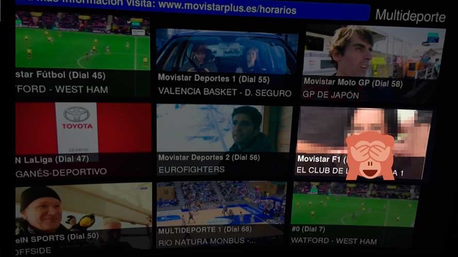 Emisión errónea durante un programa de Fórmula 1 en Movistar+. TWITTER