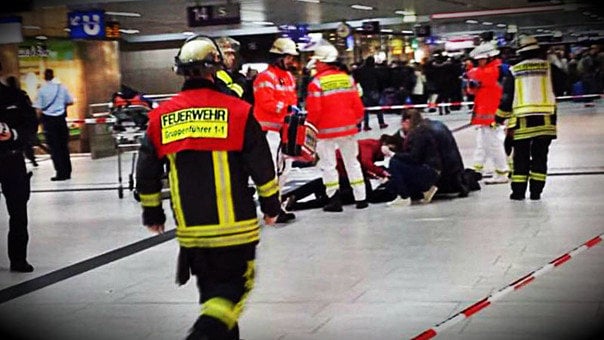 Imagen de la estación de tren de Dusseldorf, donde un hombre ha atacado con un hacha a varias personas