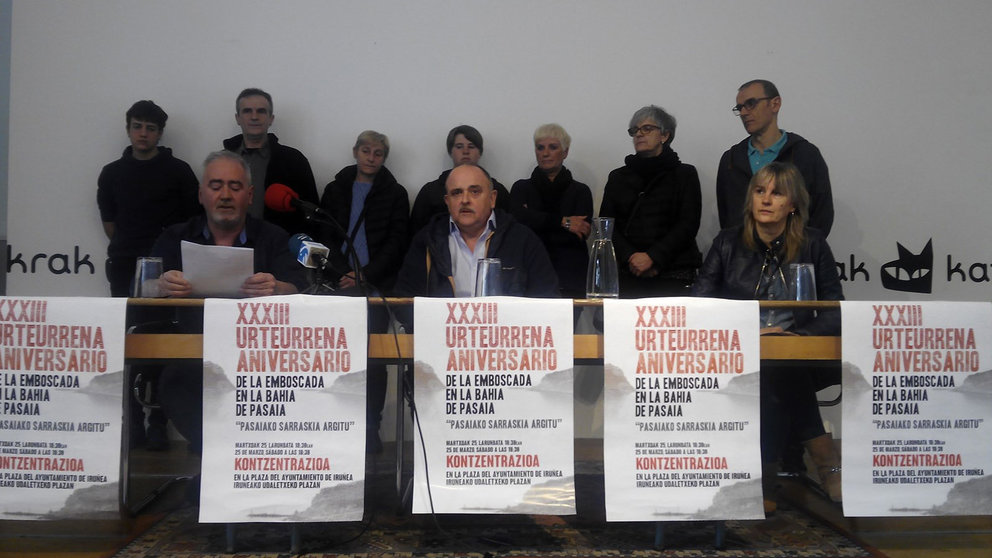 Presentación de una concentración en Pamplona por la muerte de militantes de los Comandos Autónomos Anticapitalistas en Pasajes en 1984 EP
