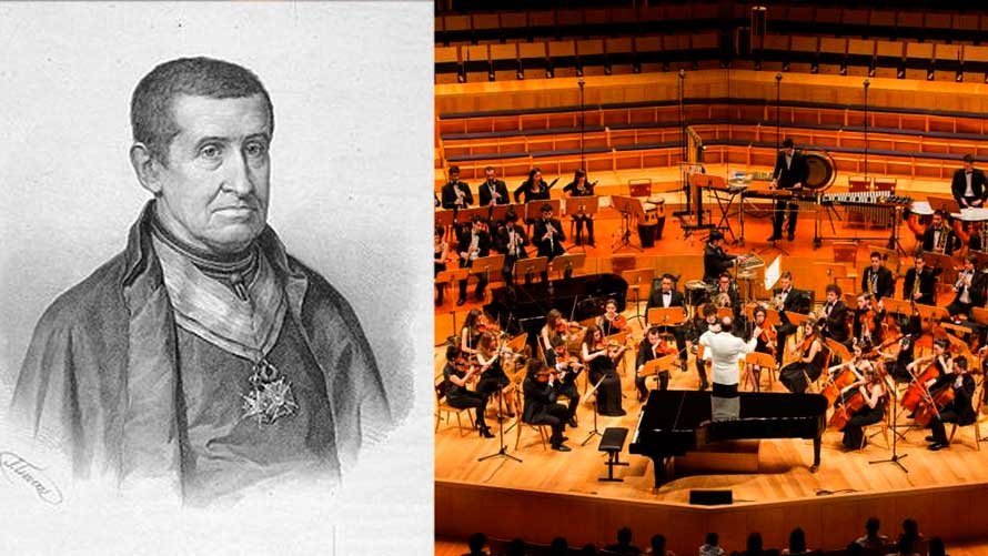 Hilarión Eslava y la Orquesta Sinfónica de Zaragoza. ARCHIVO