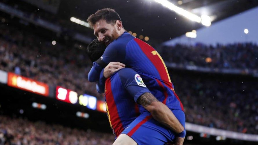 Messi celebra un gol en el Camp Nou. Foto web FC Barcelona.