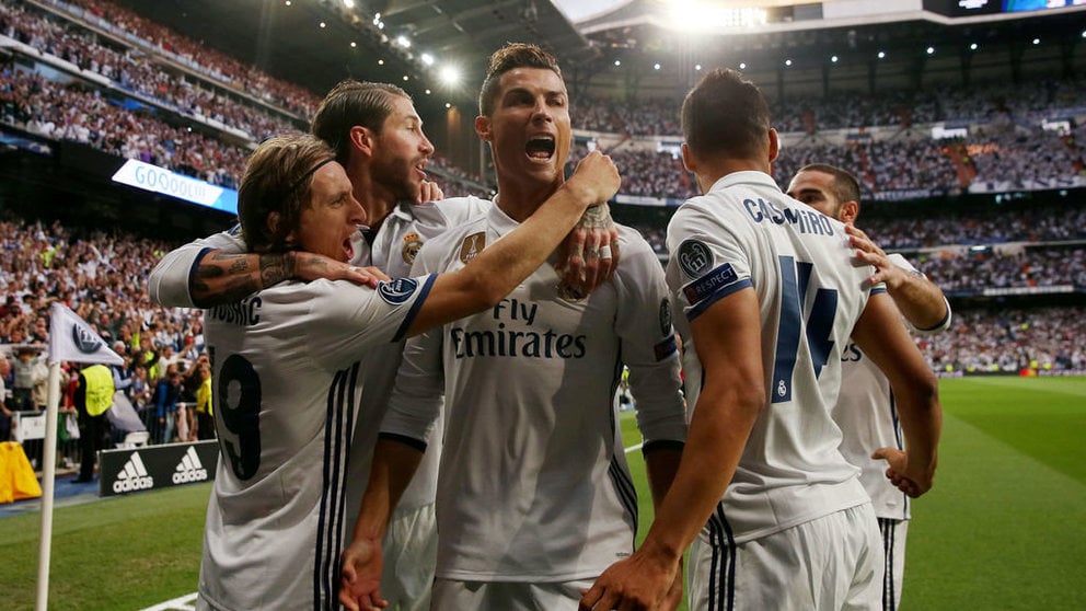 Cristiano Ronaldo celebra su primer gol ante el Atlético. REUTERS. EL ESPAÑOL