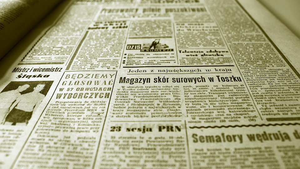 Imagen de un periódico antiguo
