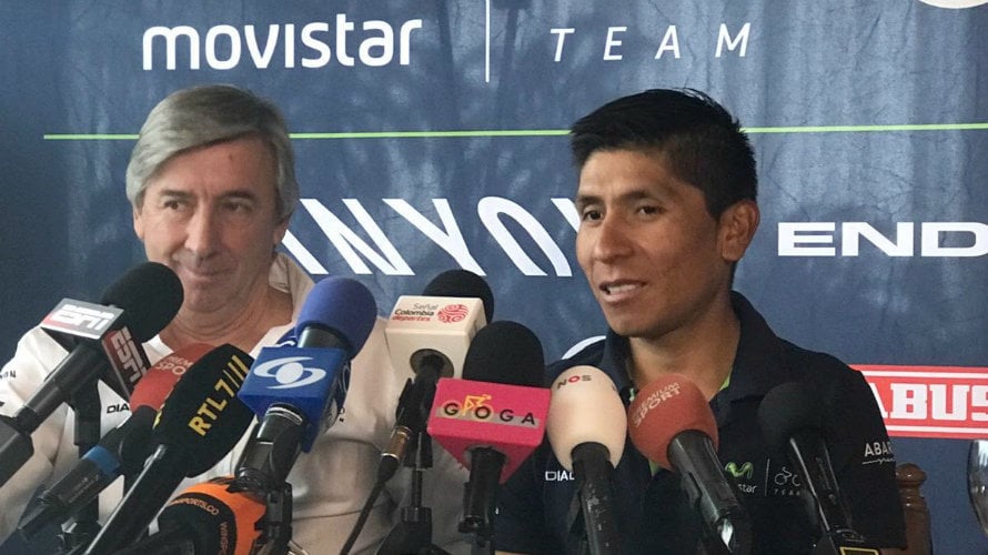 Eusebio Unzué y Nairo Quintana. Twitter Movistar team.
