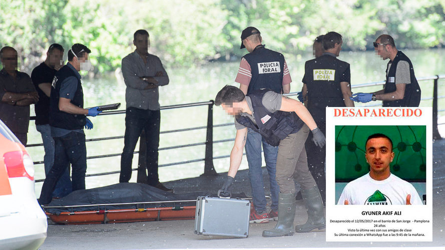 La Policía Foral trabaja bajo el puente de las Oblatas, donde se ha encontrado el cadáver