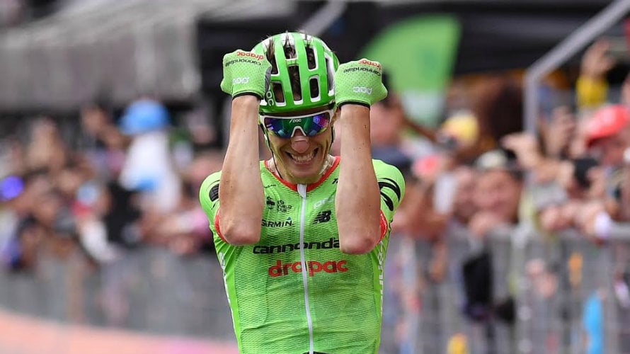 Pierre Rolland celebra su triunfo en el Giro. Twitter Giro.