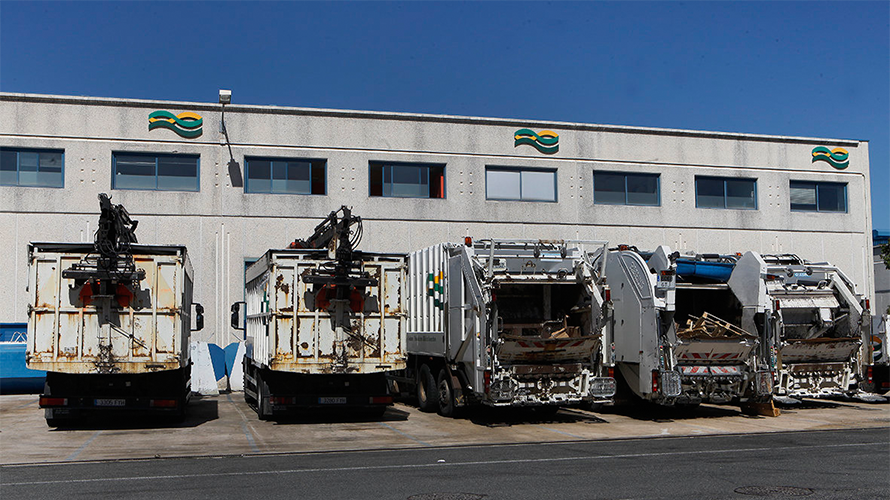 Camiones de basura de la Mancomunidad de la Comarca de Pamplona