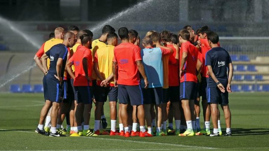 Entrenamiento del equipo azulgrana. Web FC Barcelona.