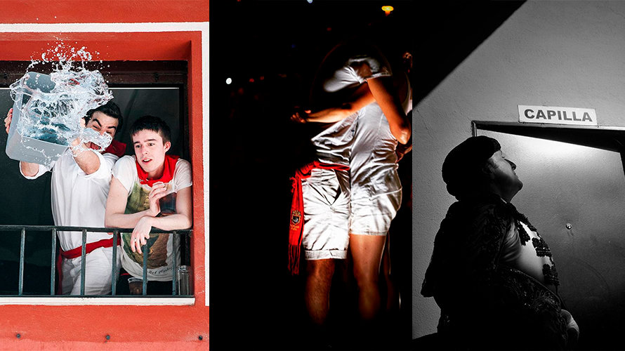 Imagen ganadora del III Concurso Internacional de Fotografía de San Fermín en Instagram, de Fernando Lezaun, a la izquierda