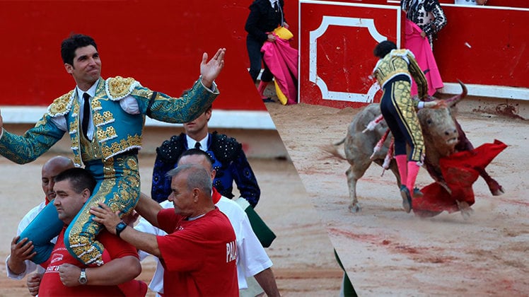 Cayetano sale por la puerta grande y Roca Rey es cogido en la Feria del Toro de Pamplona 2017