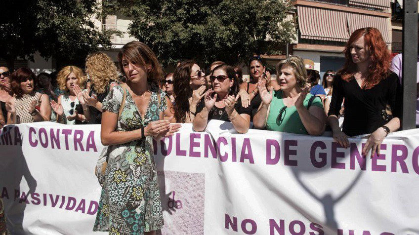 Juana Rivas en una manifestación.