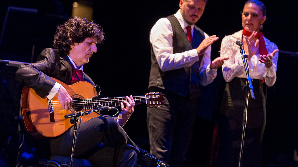 Actuación del compositor y guitarrista Juan Manuel Cañizares dentro de la IV Edición del Flamenco on Fire que se celebra en Pamplona (10). IÑIGO ALZUGARAY