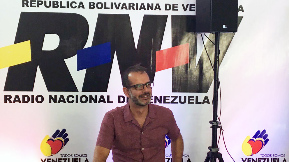 El concejal de Berriozar, Iñaki Bernal, en uno de los actos en los que ha participado en Venezuela.