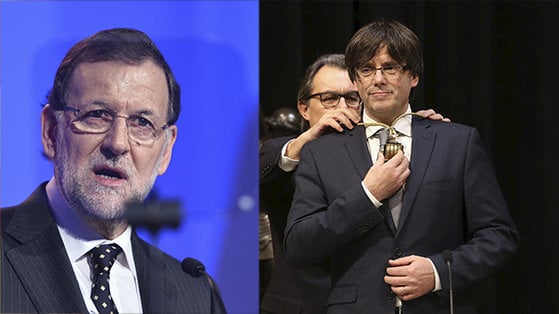 El presidente del Gobierno, Mariano Rajoy y el presidente de la Generalitat, Carles Puigdemont