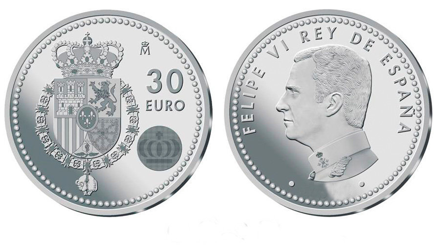 Nuevas monedas de 30 euros para celebrar el cumpleaños del Rey Felipe VI. REAL CASA DE LA MONEDA