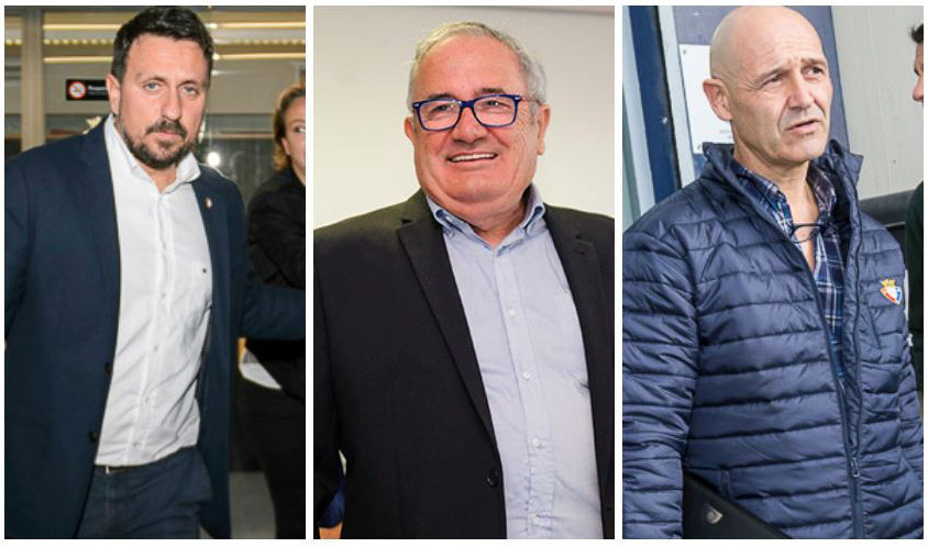 Lafón, Sabalza y Álvarez, los tres precandidatos a la presidencia de Osasuna.