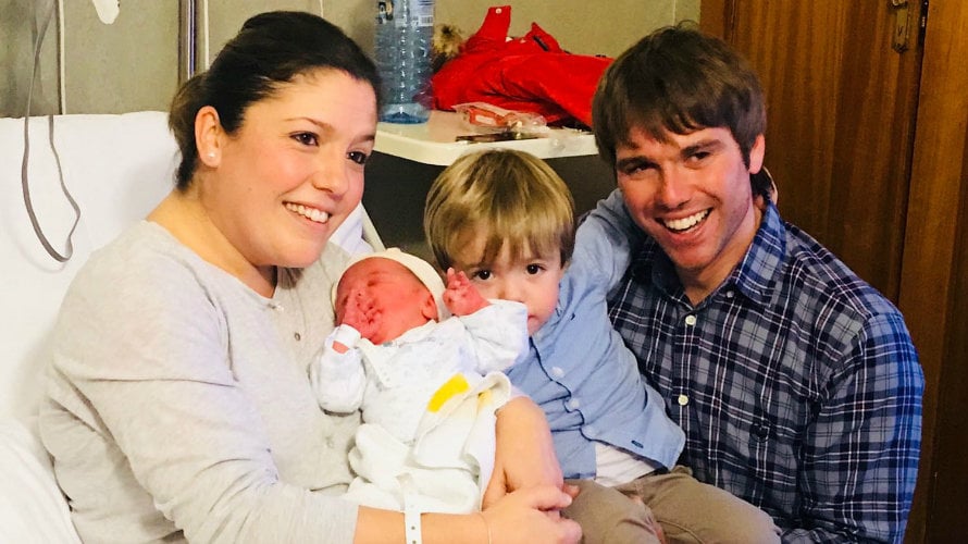 La valtierrana Marina Maeztu Galdeano se ha convertido en el primer bebé en nacer en Navarra en 2018 FOTO CEDIDA