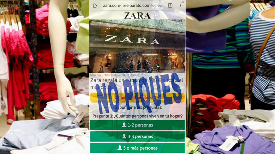 El falso cupón de Zara que no regala 500 euros a todo el mundo.