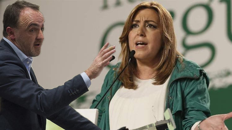 Imagen del presidente de UPN, Javier Esparza, y de la presidenta de Andalucia, la socialista Susana Díaz. FOTOMONTAJE