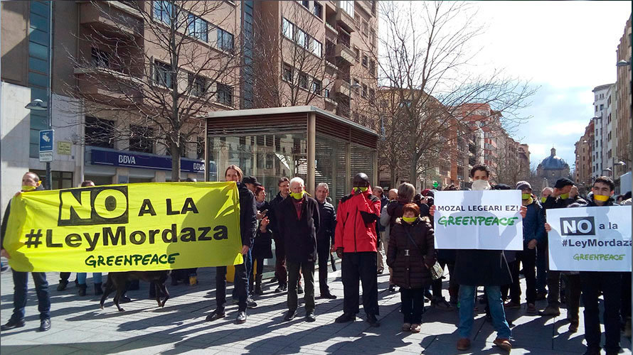 Concentración en Pamplona contra la Ley Mordaza EP