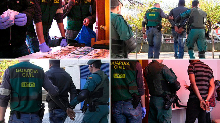 Imagenes de la macro operación realizada por la Guardia Civil y que ha detenido a varias personas en Navarra y otras comunidades. GUARDIA CIVIL