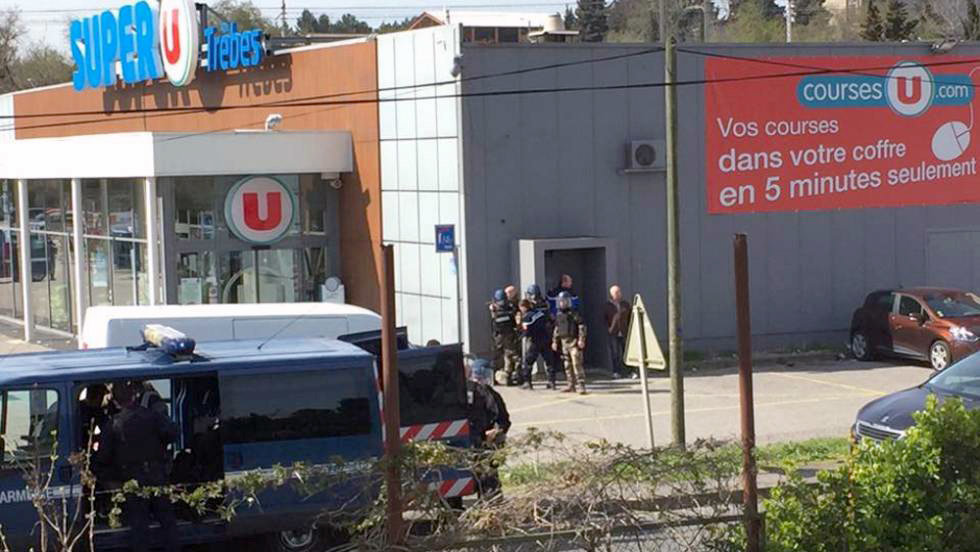 Momento del último atentado en Francia en un supermercado con rehenes.