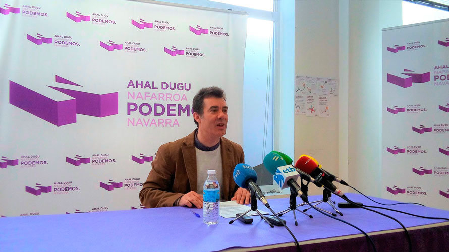 El secretario general de Podemos en Navarra, Eduardo Santo. EUROPA PRESS