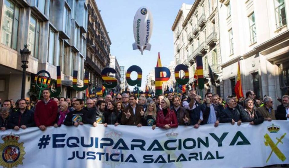 Manifestación de JUSAPOL el  pasado 20 de enero en Barcelona EFE