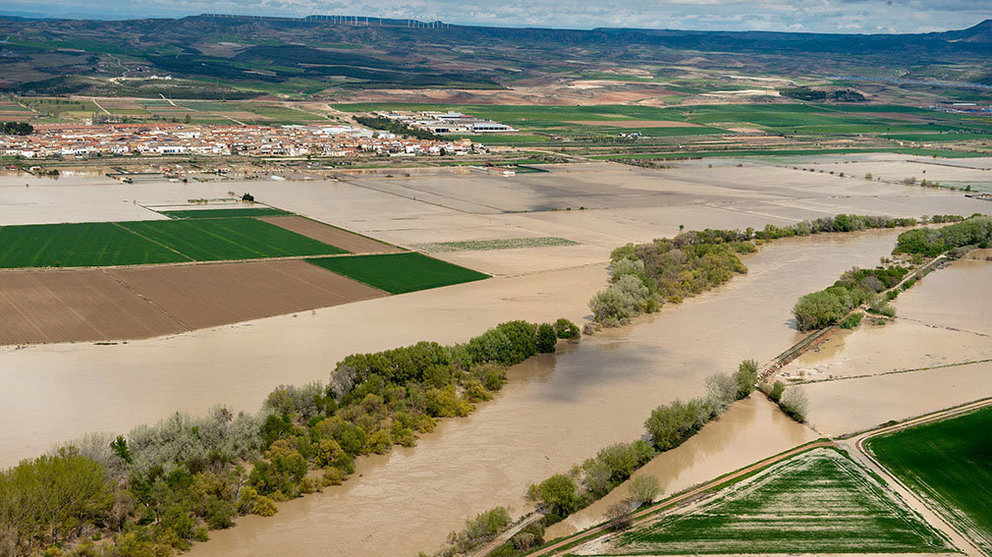 Campos inundados por el Ebro en Cabanillas