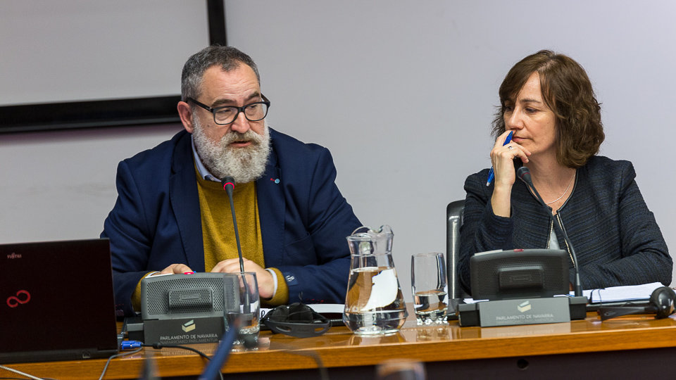 Ana Herrera y Fernando Pérez, exponen el Plan Estratégico de Cultura de Navarra 2017-2023 en el Parlamento foral (14). IÑIGO ALZUGARAY