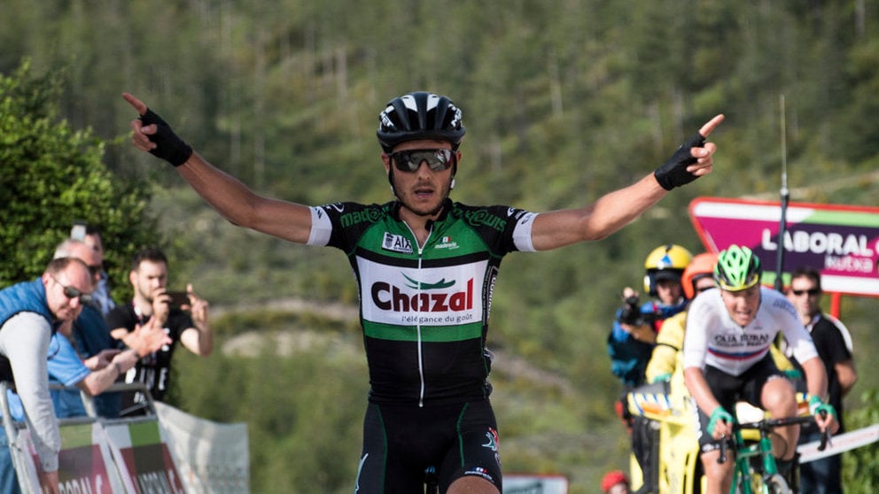 Celebración de la tercera etapa de la 57 Vuelta Ciclista a Navarra. MIGUEL SANTIAGO15