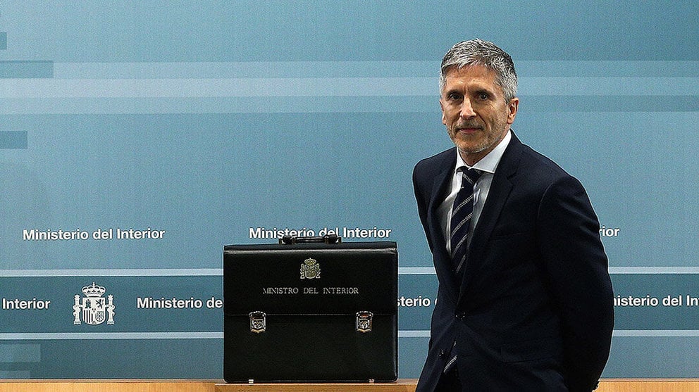 El ministro del Interior Fernando Grande-Marlaska, durante la ceremonia de traspaso de cartera en el Ministerio del Interior en Madrid.- EFE/Rodrigo Jiménez