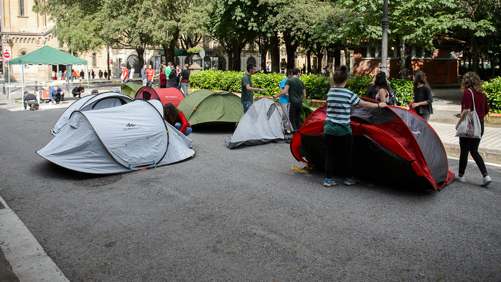 ERNAI acampa en Pamplona en apoyo a los detenidos de Alsasua. PABLO LASAOSA 02