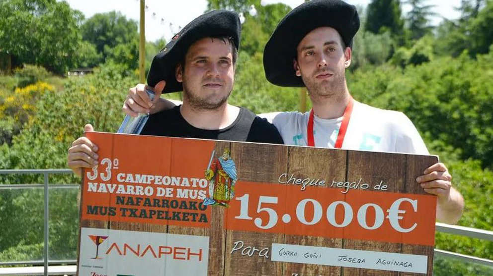 Gorka Goñi y Joseba Aguinada, ganadores del Campeonato Navarro de Mus. CEDIDA