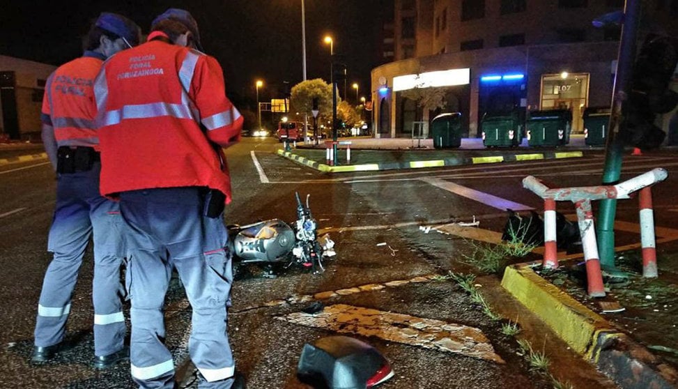 Accidente mortal de un motorista en Pamplona POLICÍA FORAL