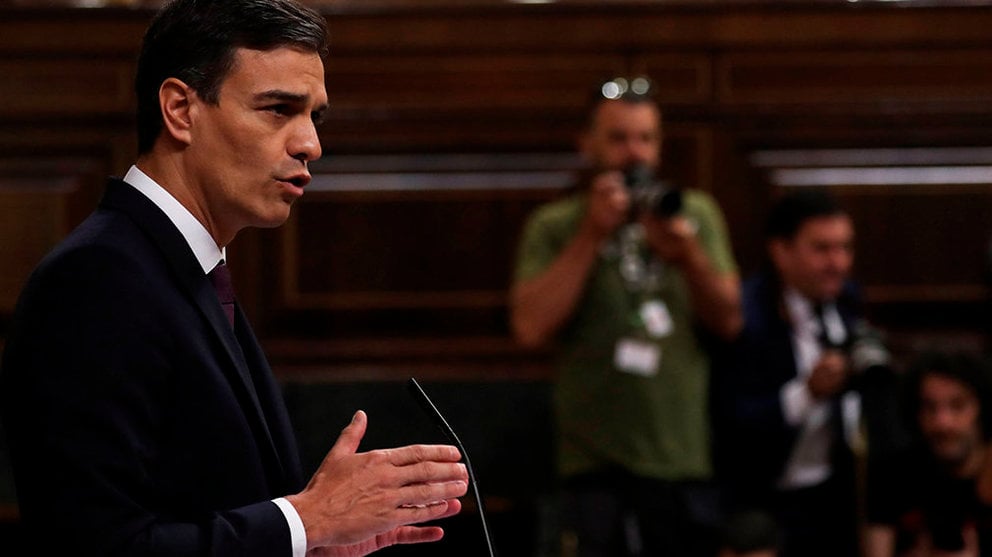 Pedro Sánchez interviene en el Congreso de los Diputados para dar a conocer las nuevas líneas de actuación de su gobierno EL ESPAÑOL