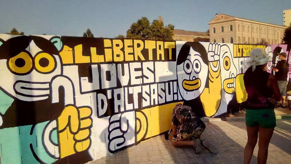 El mural a favor de los agresores de Alsasua en Valencia