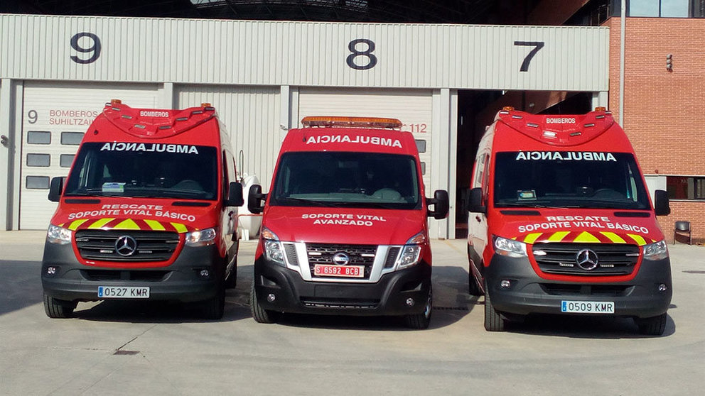 Tres nuevas ambulancias del Servicio Navarro de Bomberos. Gobierno de Navarra.