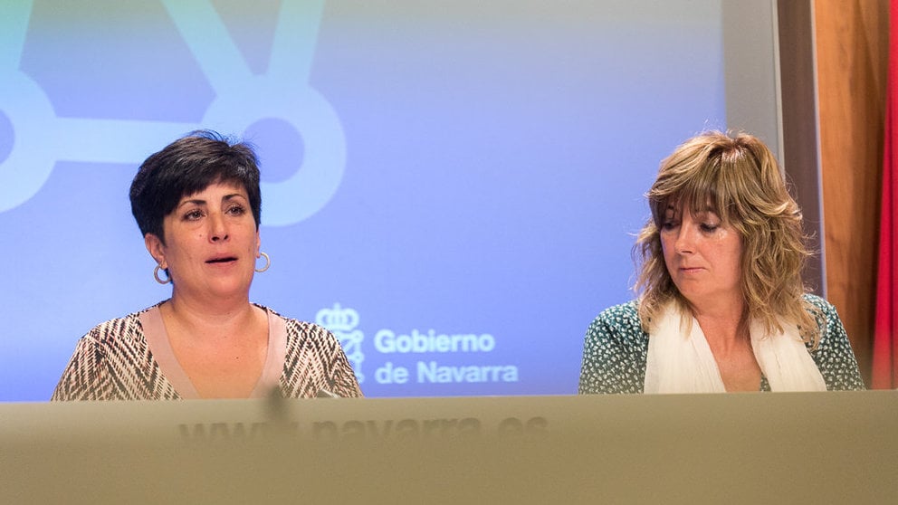 Maria Solana, Miguel Laparra y Ana Ollo informan de los acuerdos adoptados en la sesión semanal del Gobierno de Navarra (21). IÑIGO ALZUGARAY