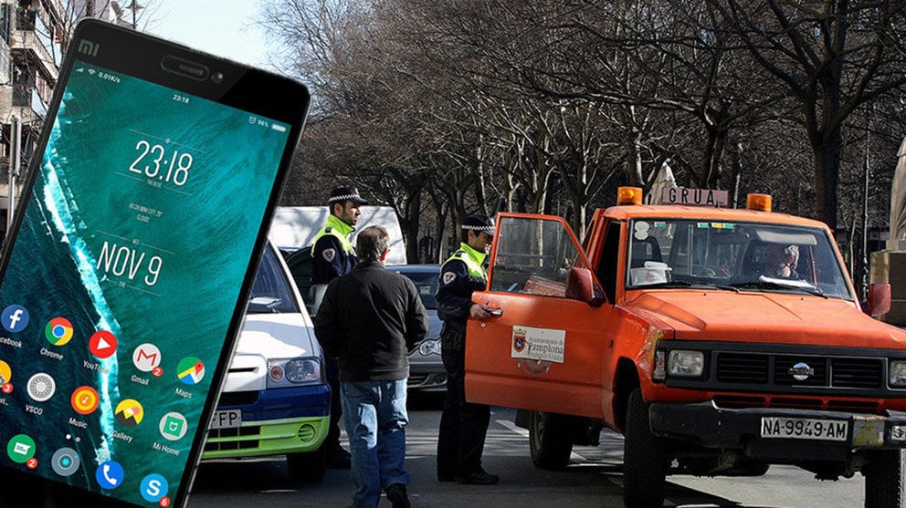 La nueva aplicación móvil de la Policía Municipal de Pamplona avisará, entre otros servicios, si el coche del usuario está siendo retirado por la grúa. NAVARRA.COM