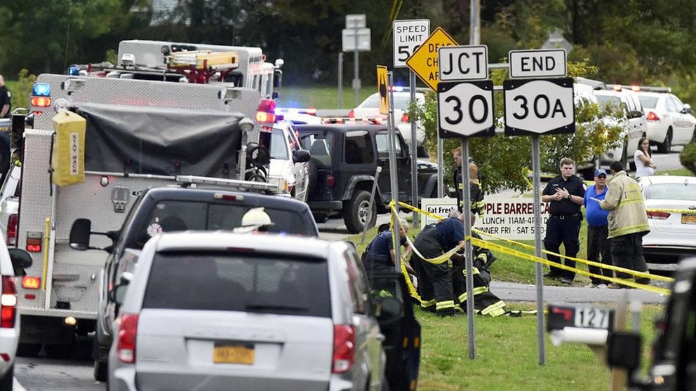 Una imagen del accidente ocurrido en estados Unidos en el que han muerto 20 personas en un accidente de limusina.