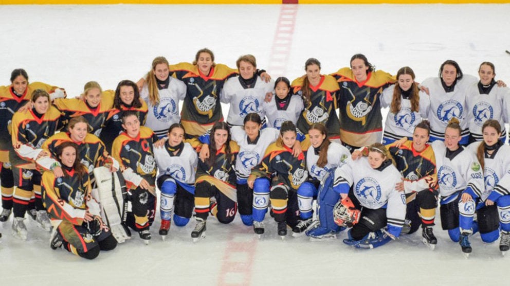 Equipo de hockey hielo femenino del club Huarte Cedida.