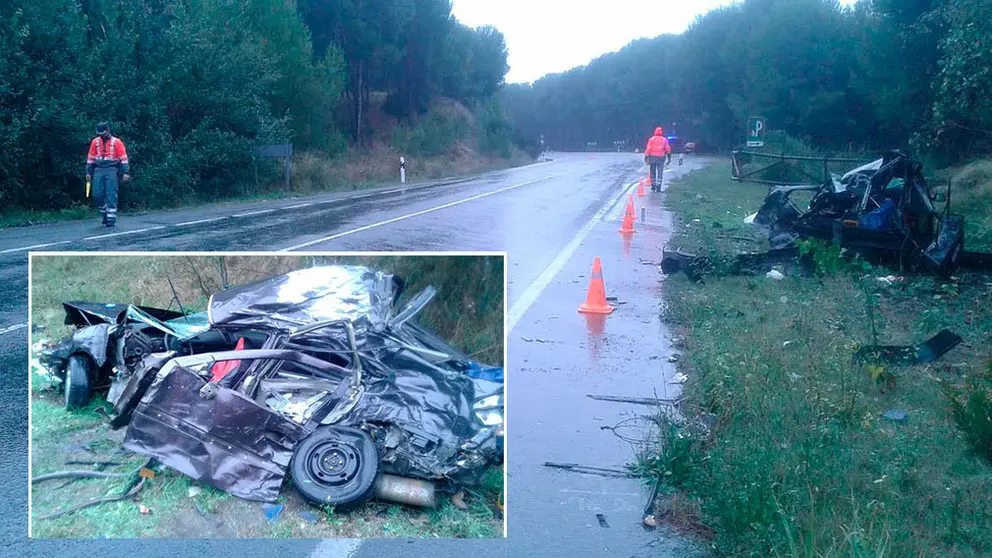 Accidente en Cadreita en el que ha fallecido un vecino de Figarol de 54 años. POLICÍA FORAL