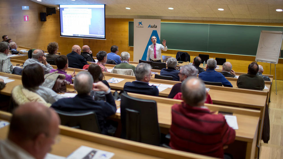 El aula de accionistas celebrada en Pamplona. CEDIDA