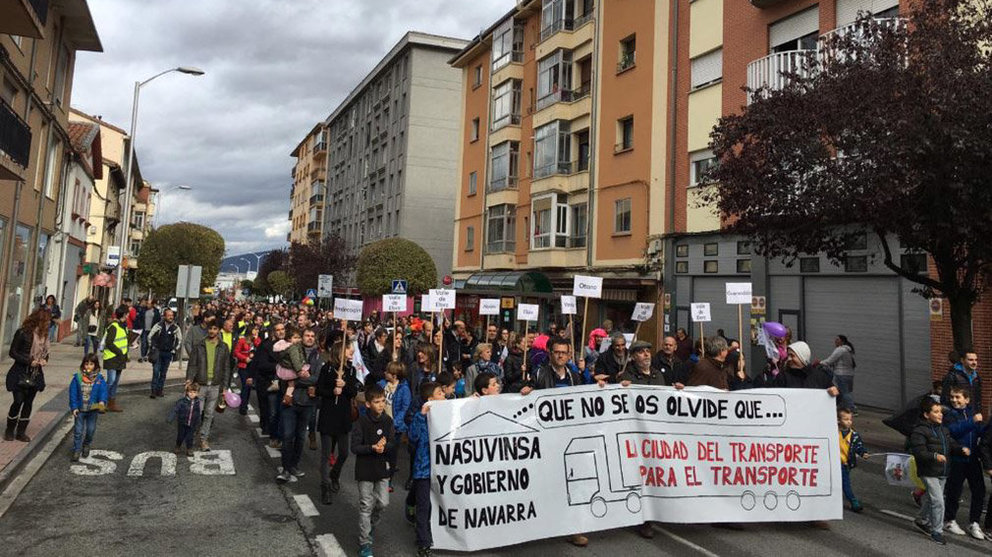 Manifestación en Noáin contra la instalación de plantas de residuos