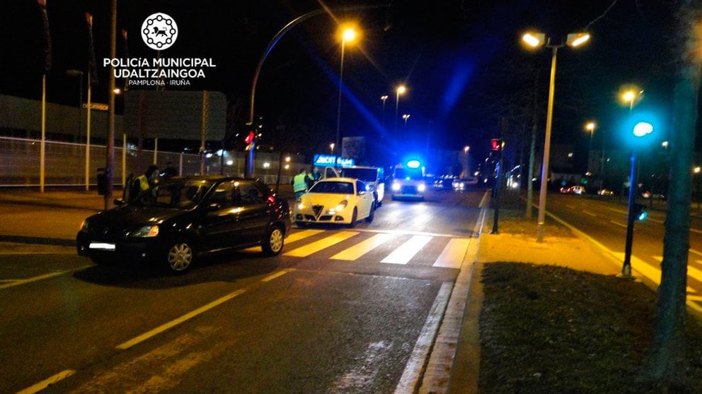 Accidente por alcance múltiple en la avenida de Guizpúzcoa. POLICÍA MUNICIPAL DE PAMPLONA