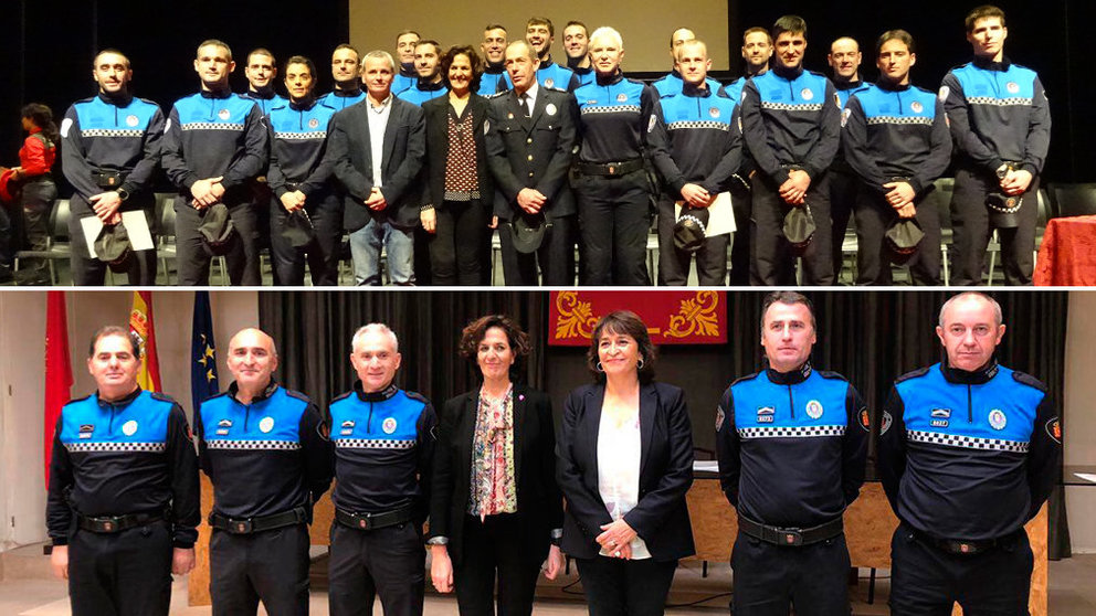 Los nuevos inspectores y agentes de la Policía Municipal de Pamplona. CEDIDA